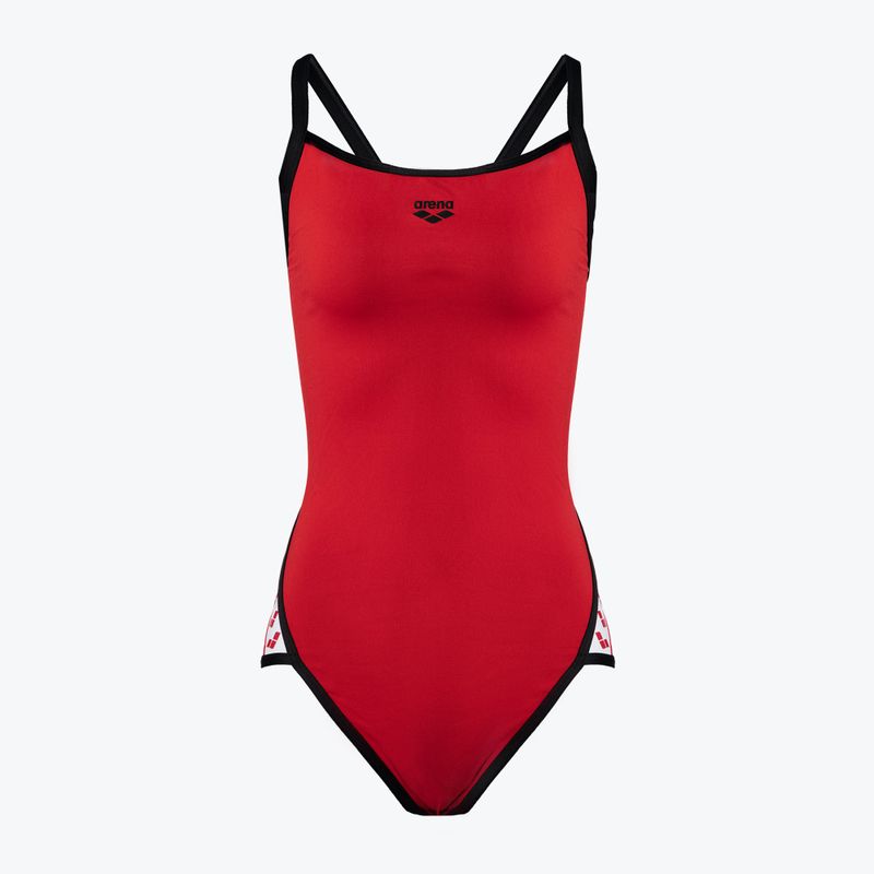 Dámske jednodielne plavky arena Team Stripe Super Fly Back One Piece red/black 1195/415