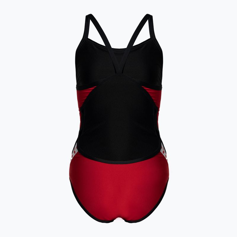Dámske jednodielne plavky arena Team Stripe Super Fly Back One Piece red/black 1195/415 2