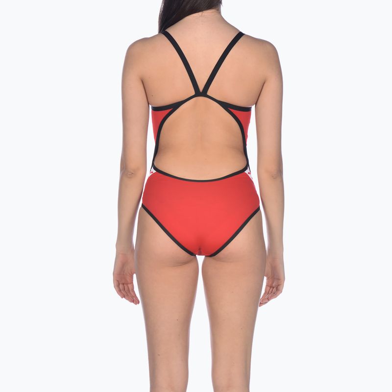 Dámske jednodielne plavky arena Team Stripe Super Fly Back One Piece red/black 1195/415 6