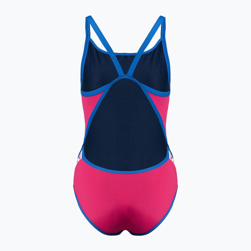 Dámske jednodielne plavky arena Team Stripe Super Fly Back One Piece pink 1195/97 2