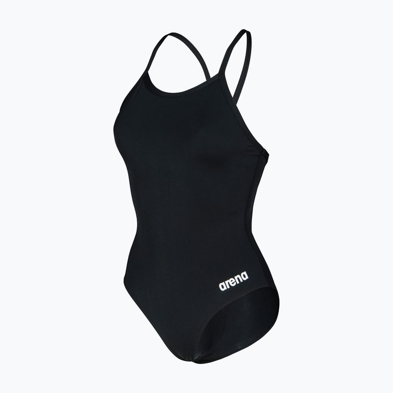 Dámske jednodielne plavky Arena Team Light Drop Solid black/white 3