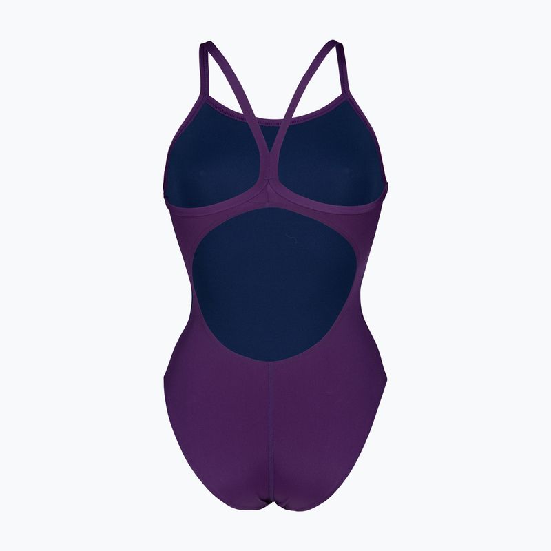 Dámske jednodielne plavky Arena Team Light Drop Solid plum/white 2