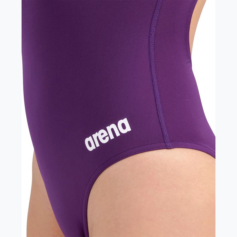 Dámske jednodielne plavky Arena Team Light Drop Solid plum/white 9