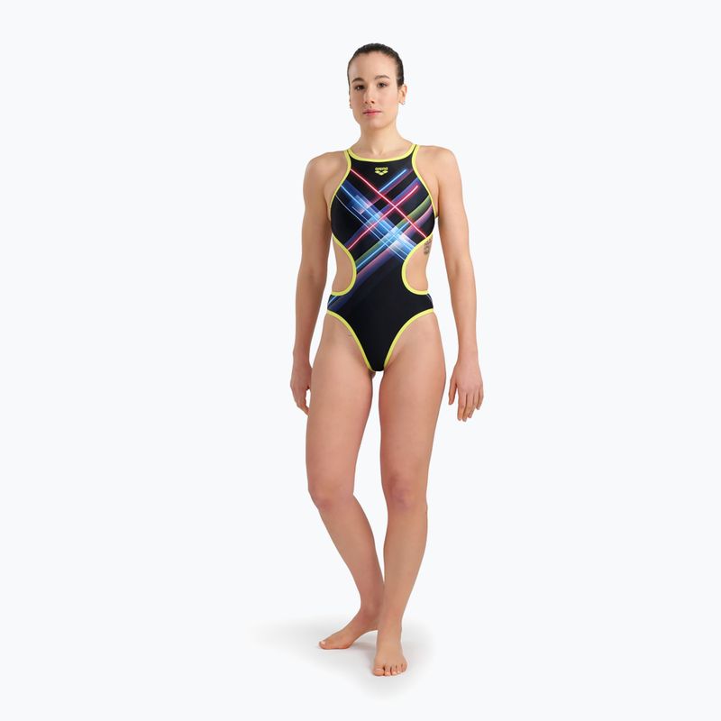Dámske jednodielne plavky Arena Tech One Back Placement black and colour 5561 4