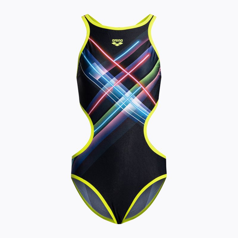 Dámske jednodielne plavky Arena Tech One Back Placement black and colour 5561