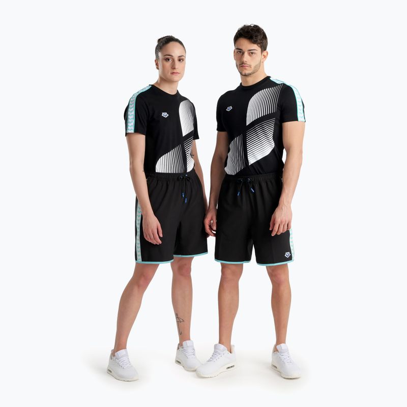 Pánske plavecké šortky arena Icons Team Stripe Bermuda Logo black 5652/518
