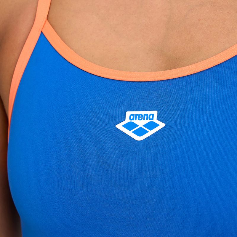 Dámske jednodielne plavky arena Icons Super Fly Back Solid blue/orange 005036/751 8
