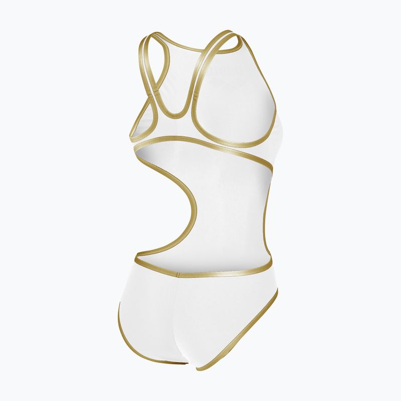 Dámske jednodielne plavky Arena One Biglogo One Piece white/gold 5