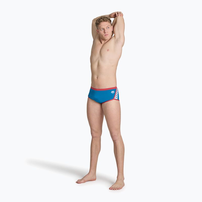 Pánske boxerky arena Icons Swim Low Waist Short Solid blue cosmo/astro red 4