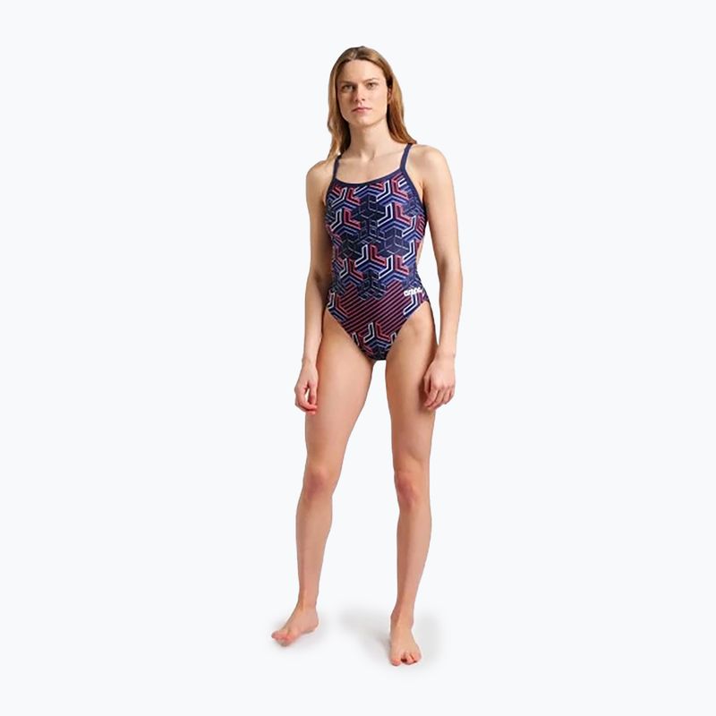 Dámske jednodielne plavky arena Kikko Pro Swimsuit Challenge Back navy/team redwhiteblue 2