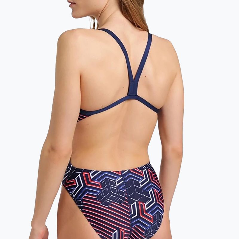 Dámske jednodielne plavky arena Kikko Pro Swimsuit Challenge Back navy/team redwhiteblue 5