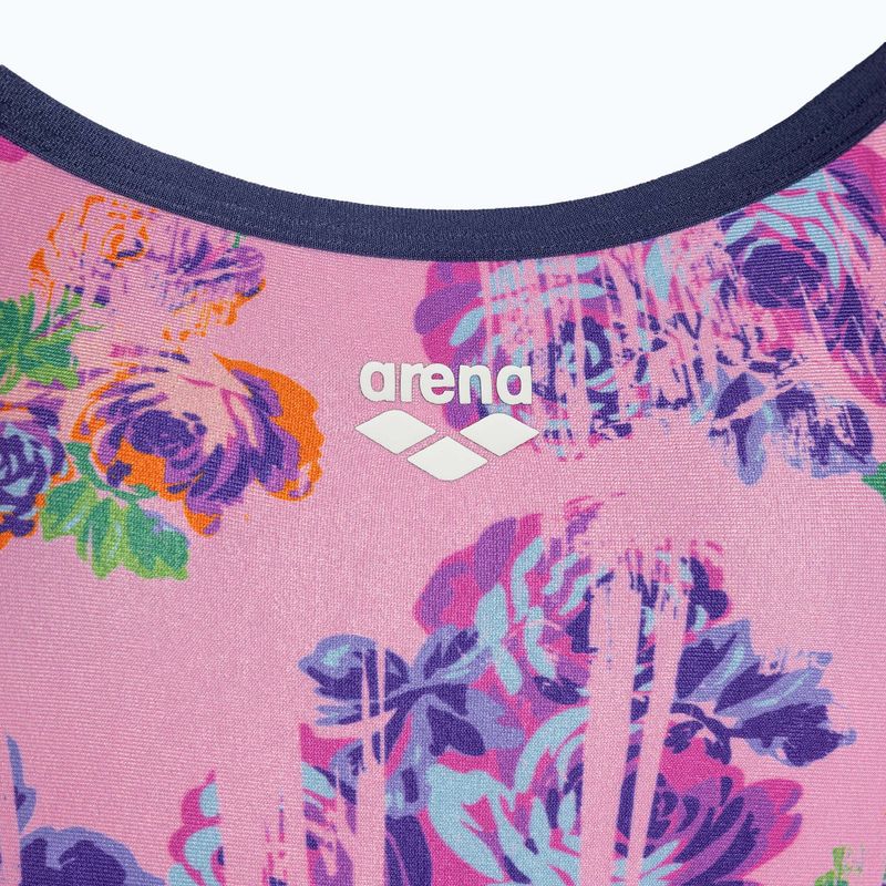 Dámske jednodielne plavky arena Rose Texture Swimsuit Xcross Back multi pink/navy 3