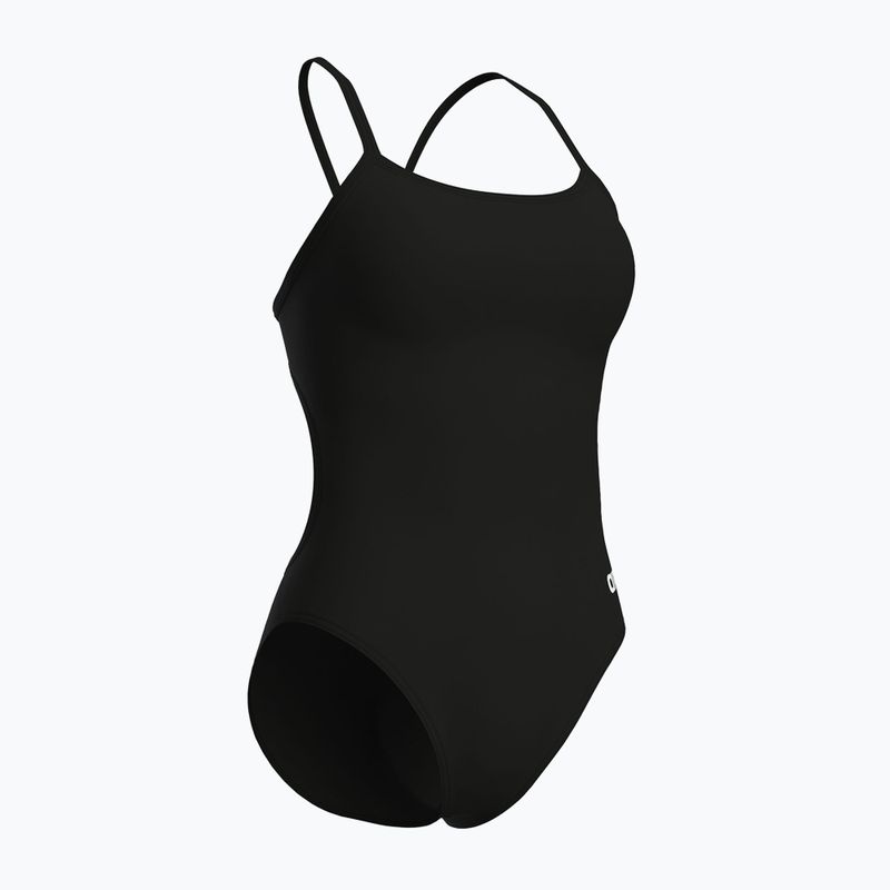 Dámske jednodielne plavky arena Lace Back Solid black/white 3