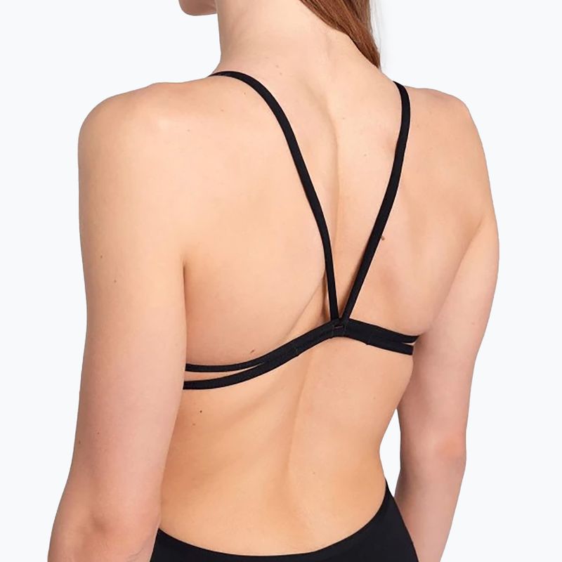 Dámske jednodielne plavky arena Lace Back Solid black/white 8