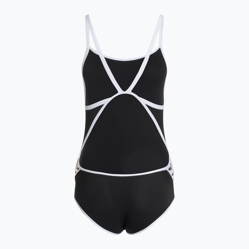 Dámske jednodielne plavky arena Icons Super Fly Back Solid black / white 2
