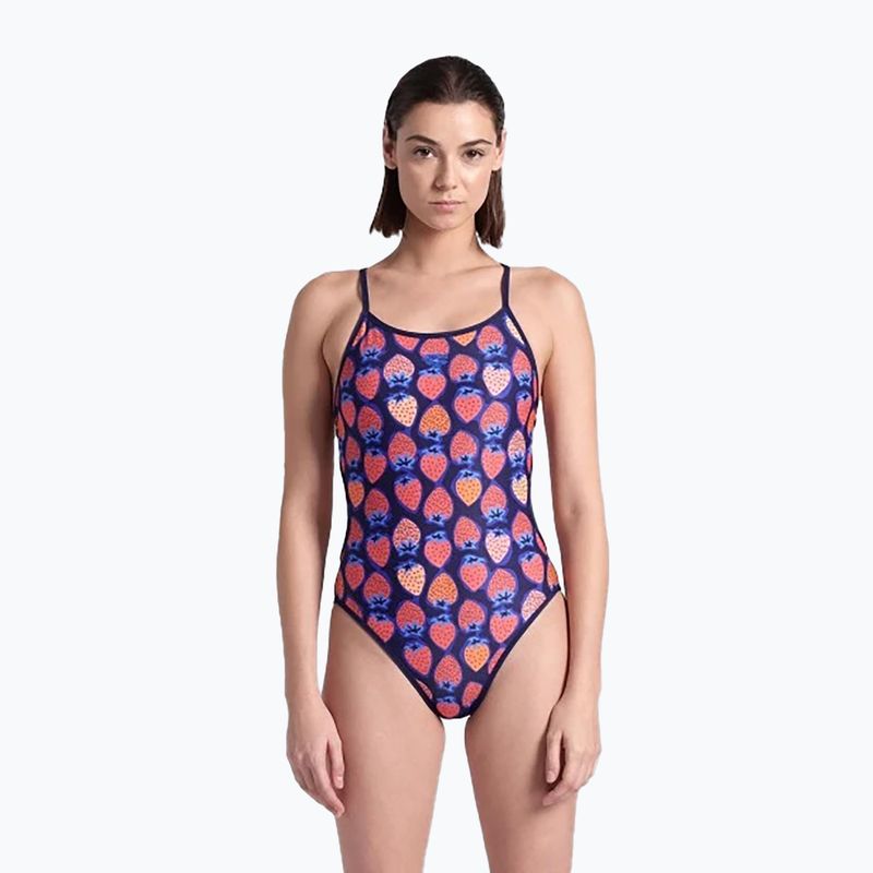 Dámske jednodielne plavky arena Reversible Swimsuit Challenge Back navy/multi 8