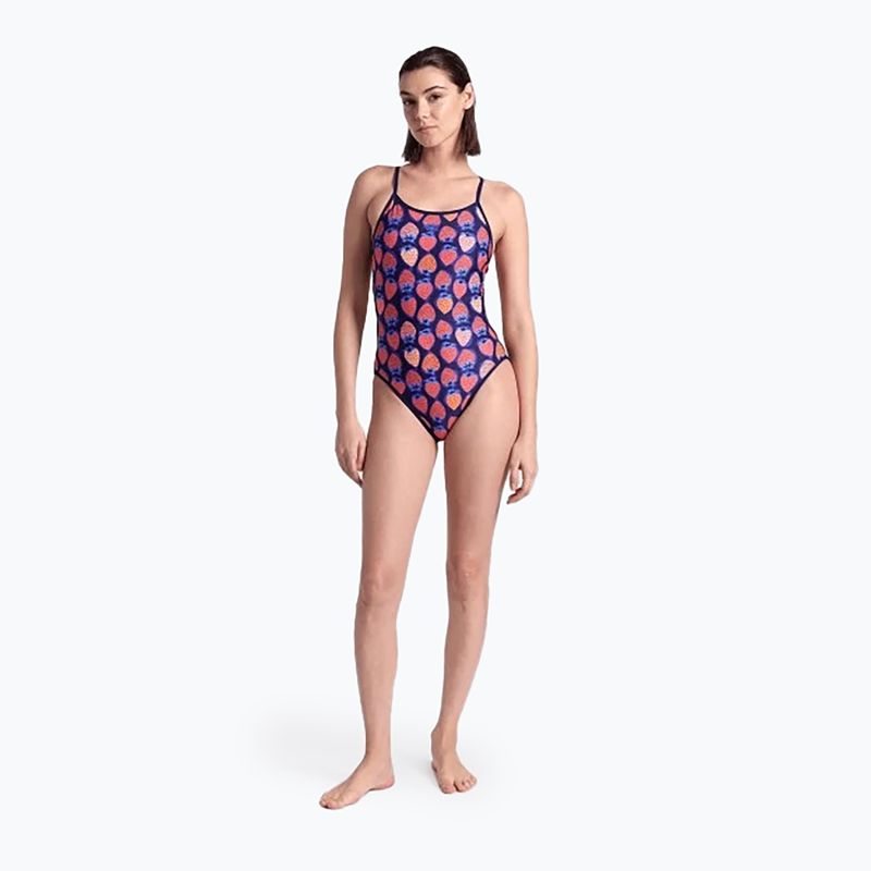 Dámske jednodielne plavky arena Reversible Swimsuit Challenge Back navy/multi 10