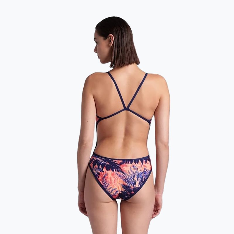 Dámske jednodielne plavky arena Reversible Swimsuit Challenge Back navy/multi 11
