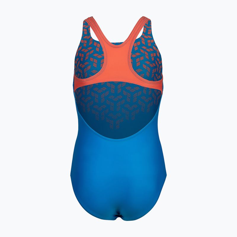 Detské jednodielne plavky arena Kikko V Swim Pro Back blue china/calypso coral 3