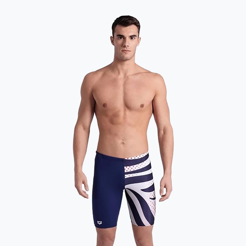 Pánske plavky arena Multi Stripes Swim Jammer navy/white multi 5