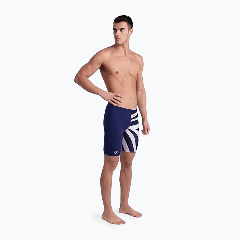 Pánske plavky arena Multi Stripes Swim Jammer navy/white multi 6