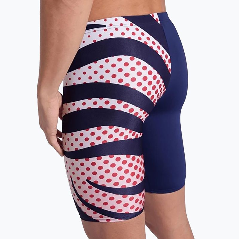 Pánske plavky arena Multi Stripes Swim Jammer navy/white multi 9