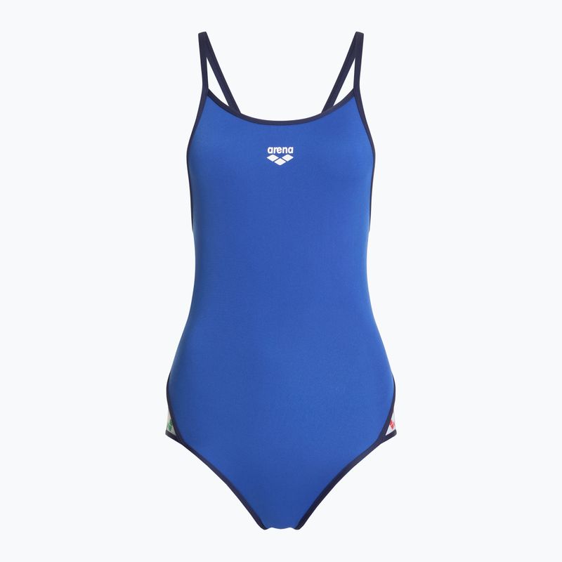 Dámske jednodielne plavky arena Icons Super Fly Back Solid royal / navy