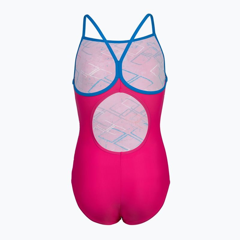 Detské jednodielne plavky Arena Daly Light Drop Back freak rose/blue china 3