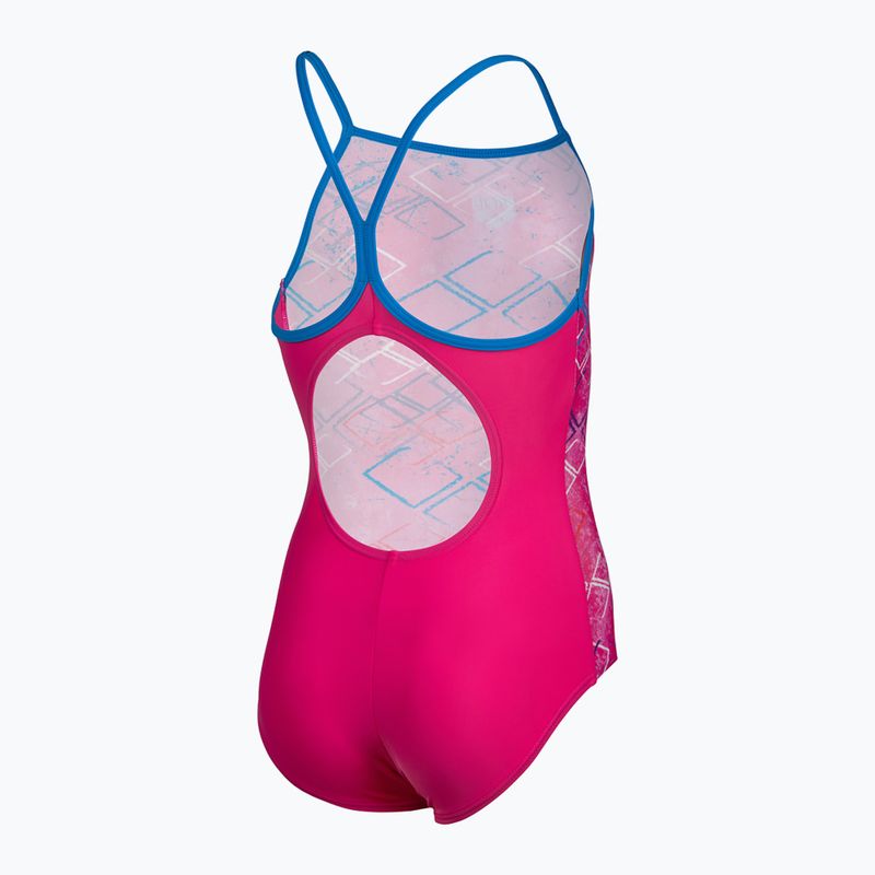 Detské jednodielne plavky Arena Daly Light Drop Back freak rose/blue china 4