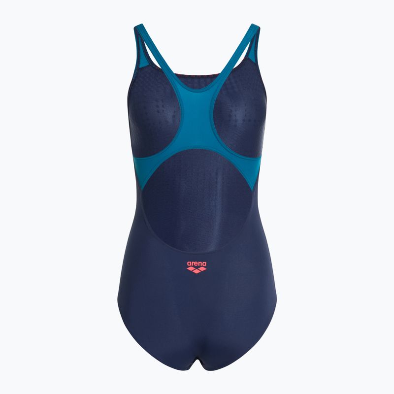 Dámske jednodielne plavky arena Foggy Dots Swim Pro Back navy / blue cosmo 2