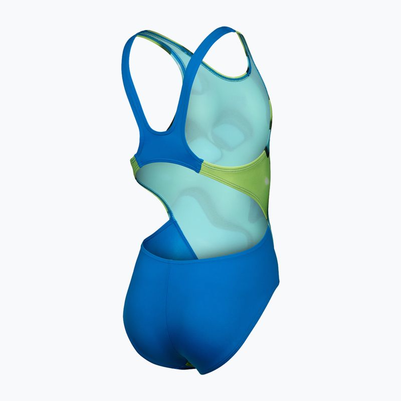Arena Star Shaped Swim Tech L modré river/soft green/multi detské jednodielne plavky 4