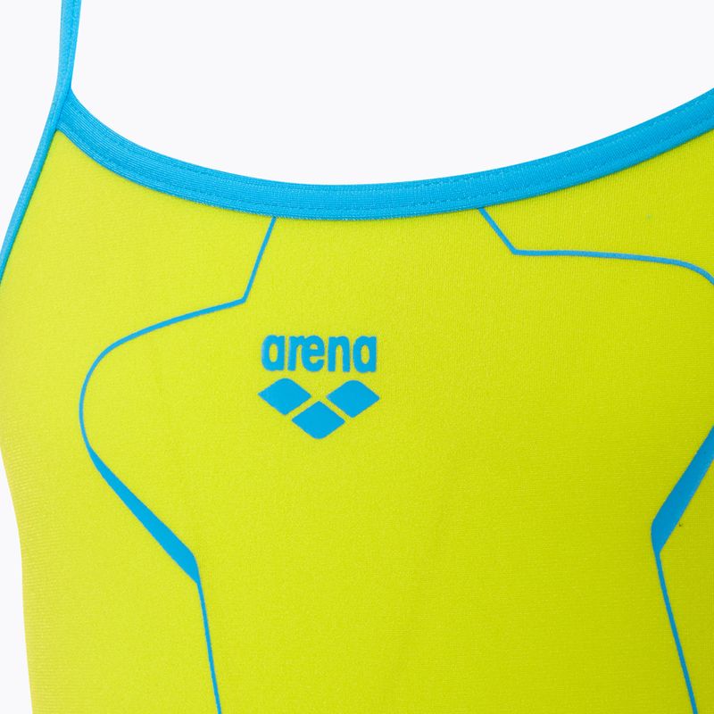 Arena Star Graphic Lightdrop Back jemne zelené / tyrkysové detské jednodielne plavky 3
