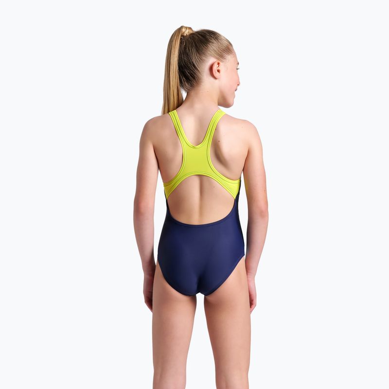 Detské jednodielne plavky arena Light Tricks Swim Pro Back navy/soft green/multi 7