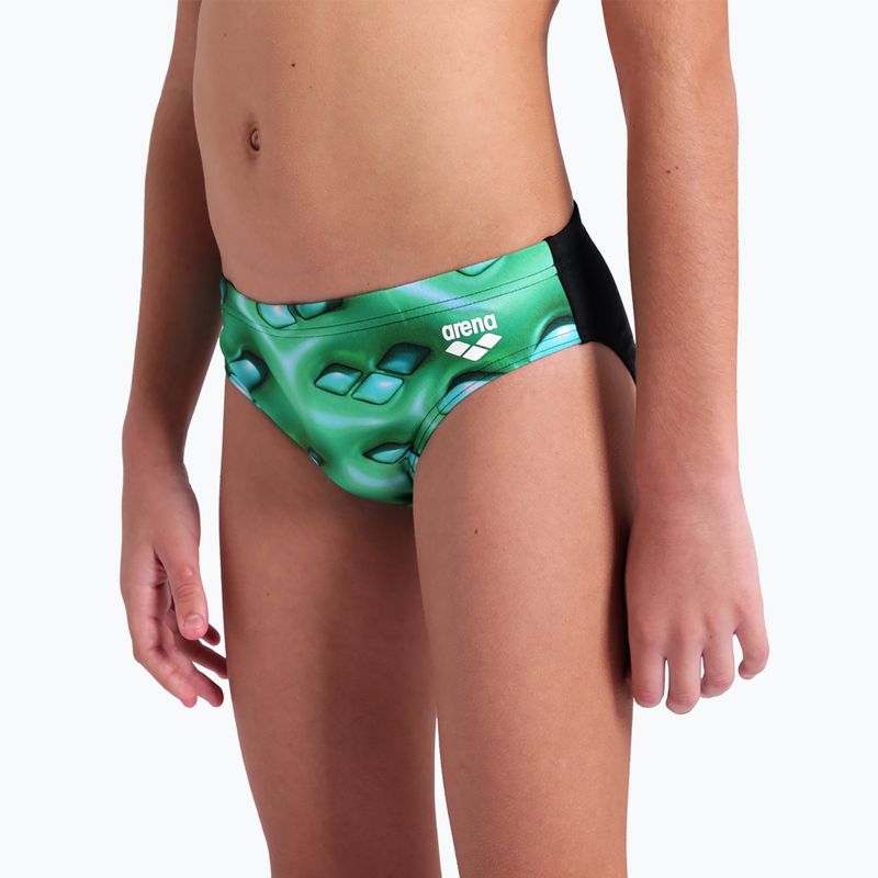 Detské penové plavecké nohavičky arena black/soft green multi 8