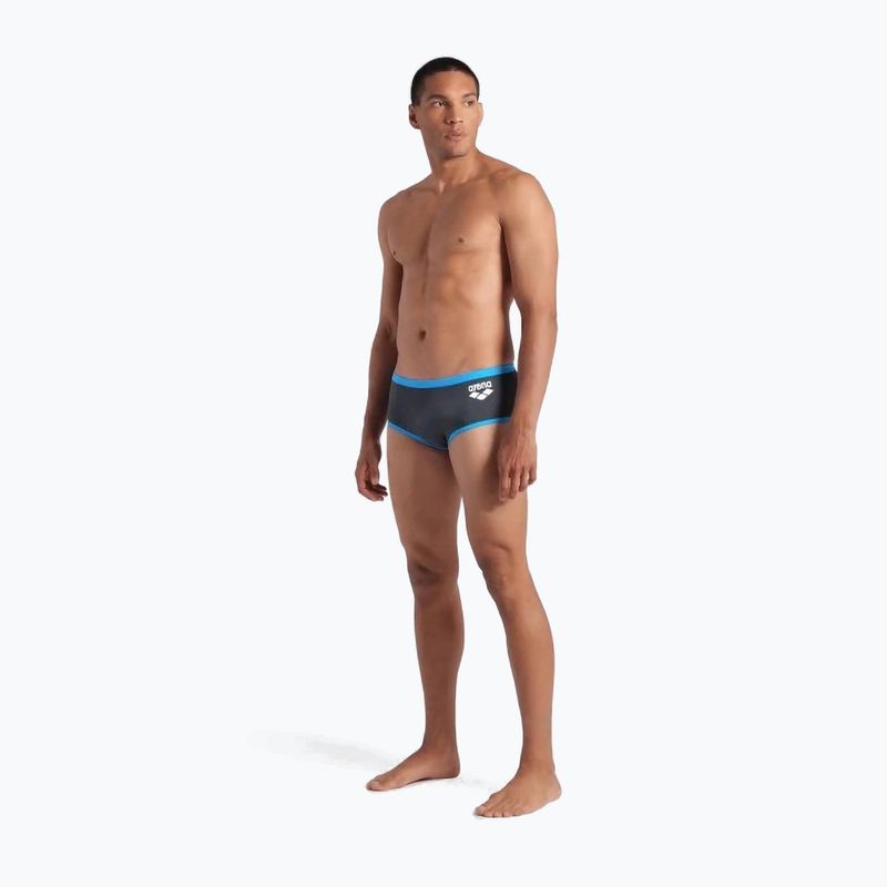 Pánske boxerky na plávanie arena One Low Waist Short Big Logo asfalt/tyrkysová 2