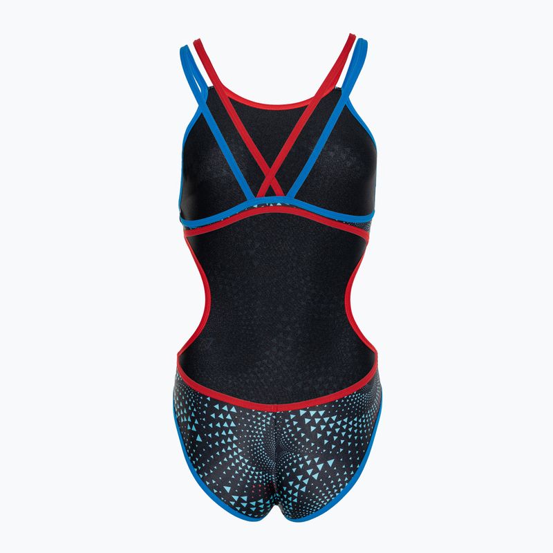 Dámske jednodielne plavky arena One Fireflow Double Cross blue river/red/black multi 2