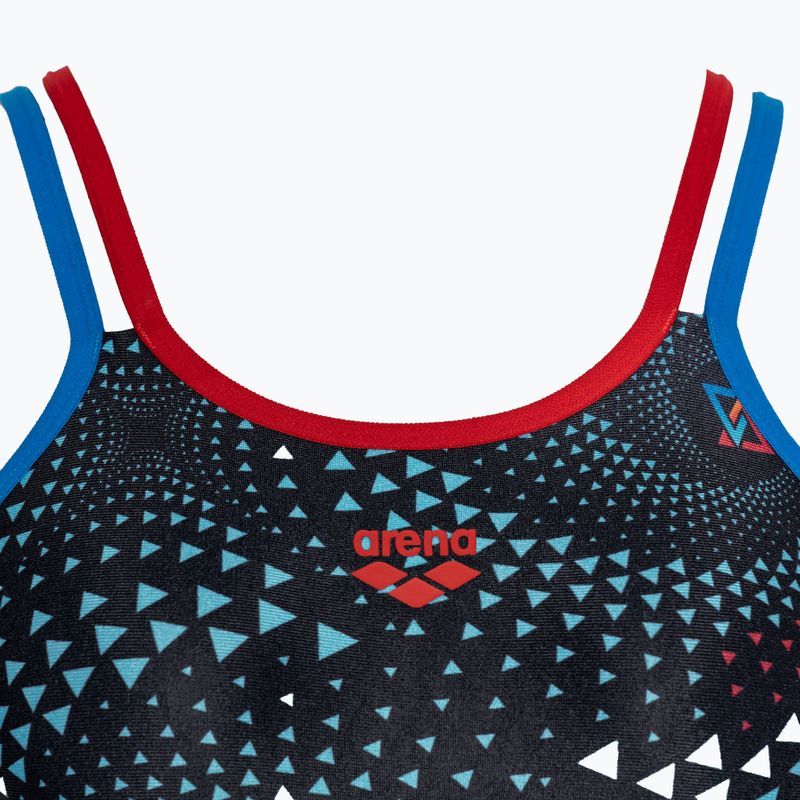 Dámske jednodielne plavky arena One Fireflow Double Cross blue river/red/black multi 3