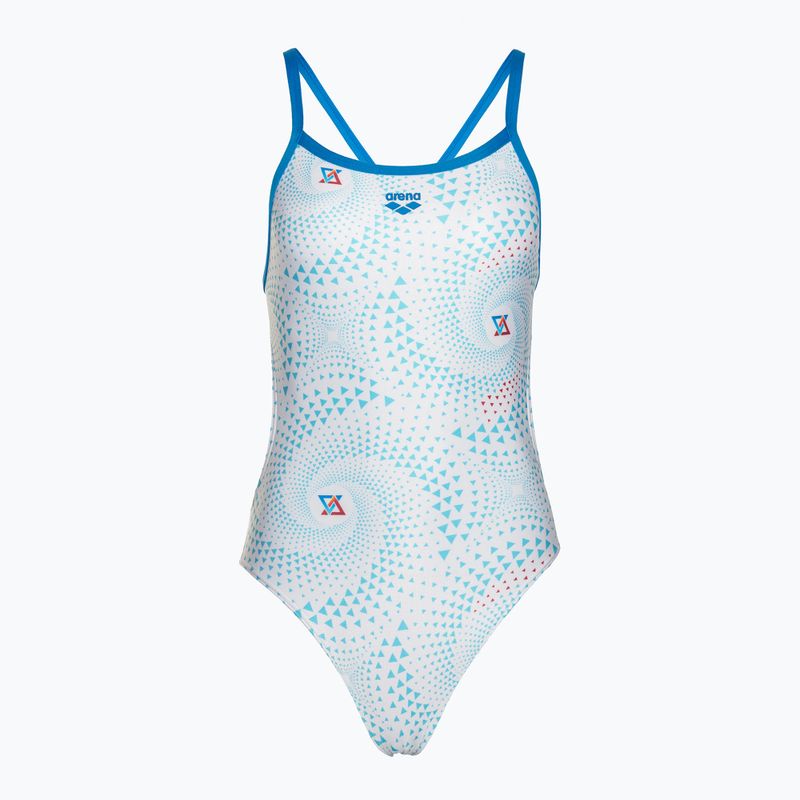 Dámske jednodielne plavky arena Fireflow Challenge back blue river/white multi