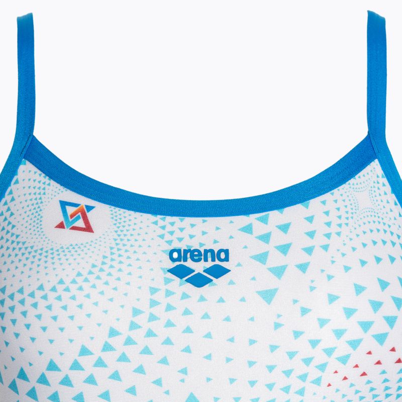 Dámske jednodielne plavky arena Fireflow Challenge back blue river/white multi 3