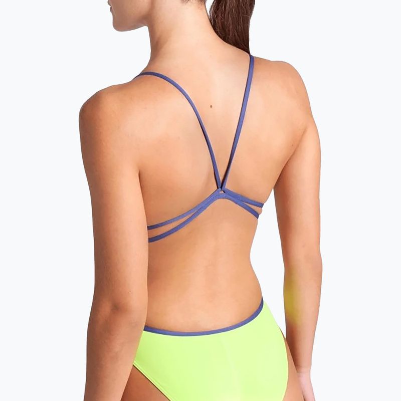 Dámske jednodielne plavky arena Lace Back Solid artic lime/future dusk 5