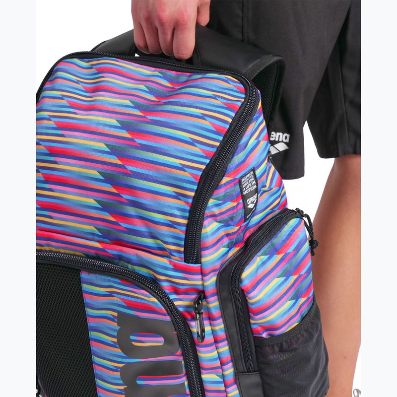 Plavecký batoh arena Spiky III 45 l Allover racing stripes 5