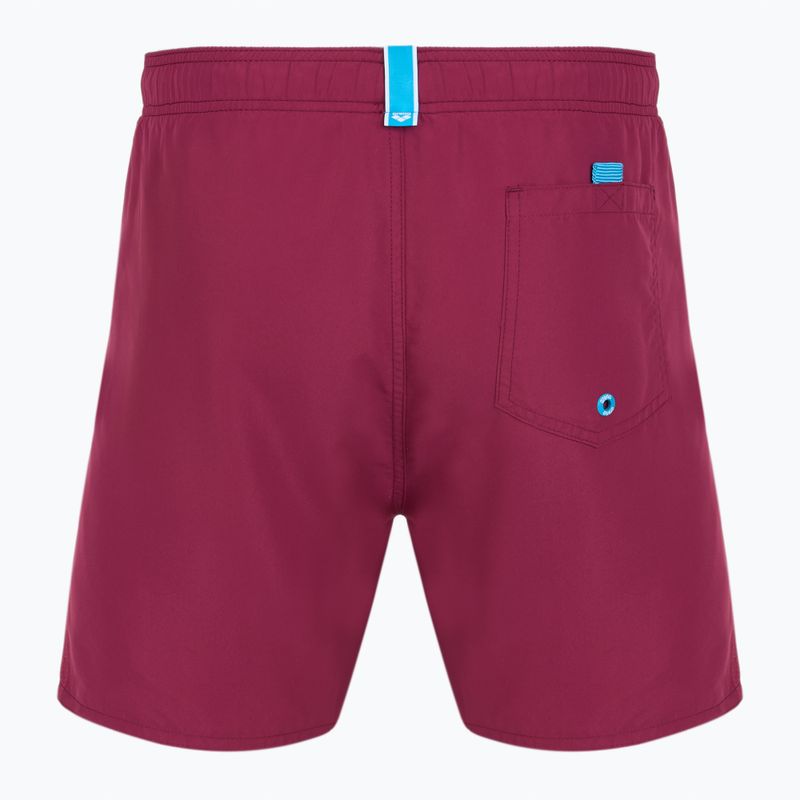 Pánske plavecké šortky arena Fundamentals Boxer R dark purple/calypso coral 2