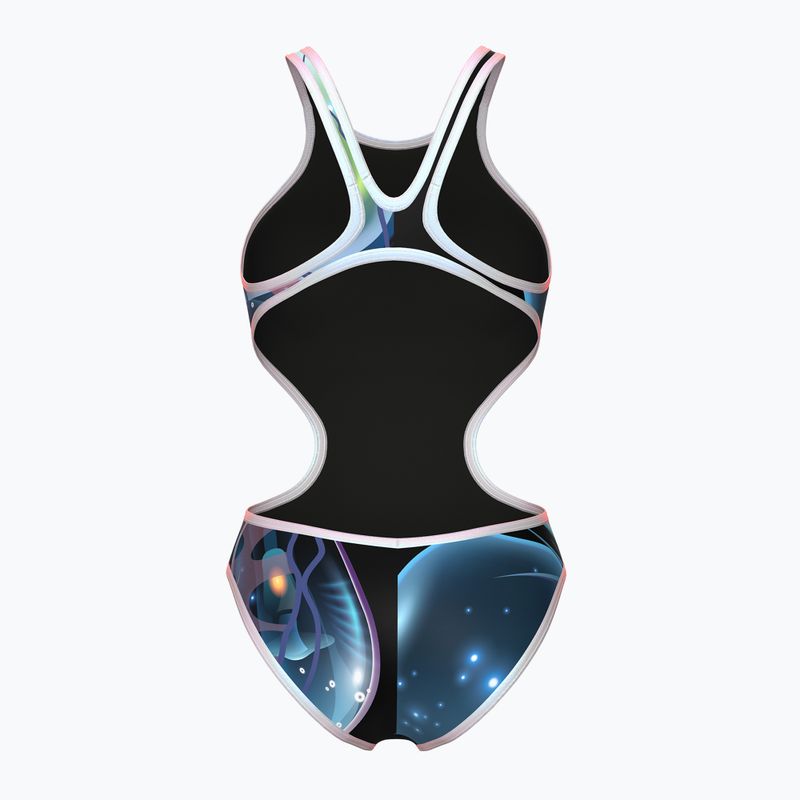 Dámske jednodielne plavky arena One Print Tech Back black multi/white 2