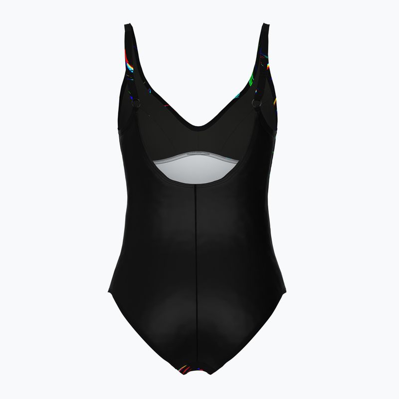 Dámske jednodielne plavky arena Abyss U Back multi black/black 2