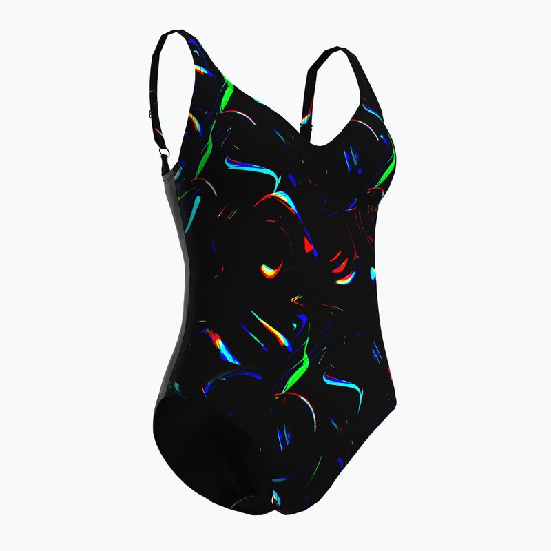 Dámske jednodielne plavky arena Abyss U Back multi black/black 3
