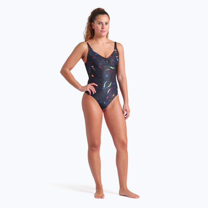 Dámske jednodielne plavky arena Abyss U Back multi black/black 6