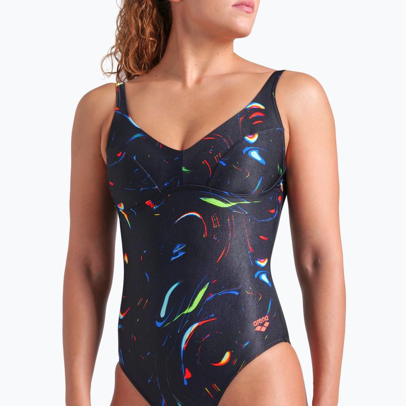 Dámske jednodielne plavky arena Abyss U Back multi black/black 8