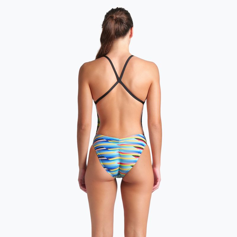 Dámske jednodielne plavky arena Racing Stripe Xcriss Cross black multi/black 7