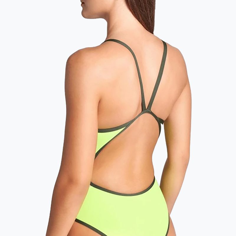 Dámske jednodielne plavky arena Icons Super Fly Back Solid artic lime/dark sage 5