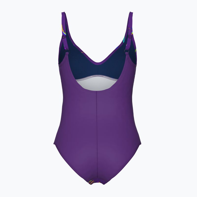 Dámske jednodielne plavky arena Abyss U Back multi plum/plum 2